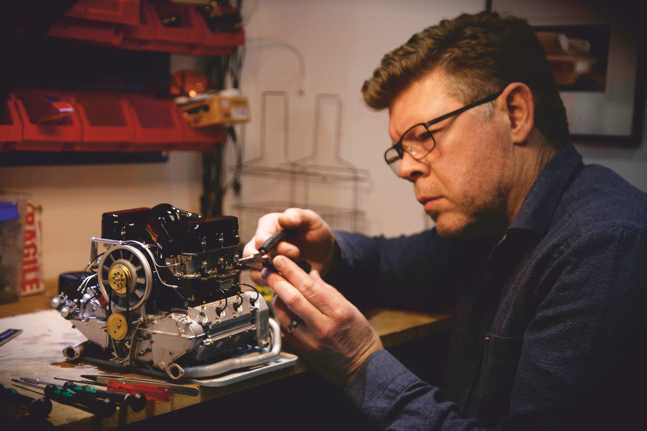 Martin Wiesner in his workshop Martin Wiesner in his workshop