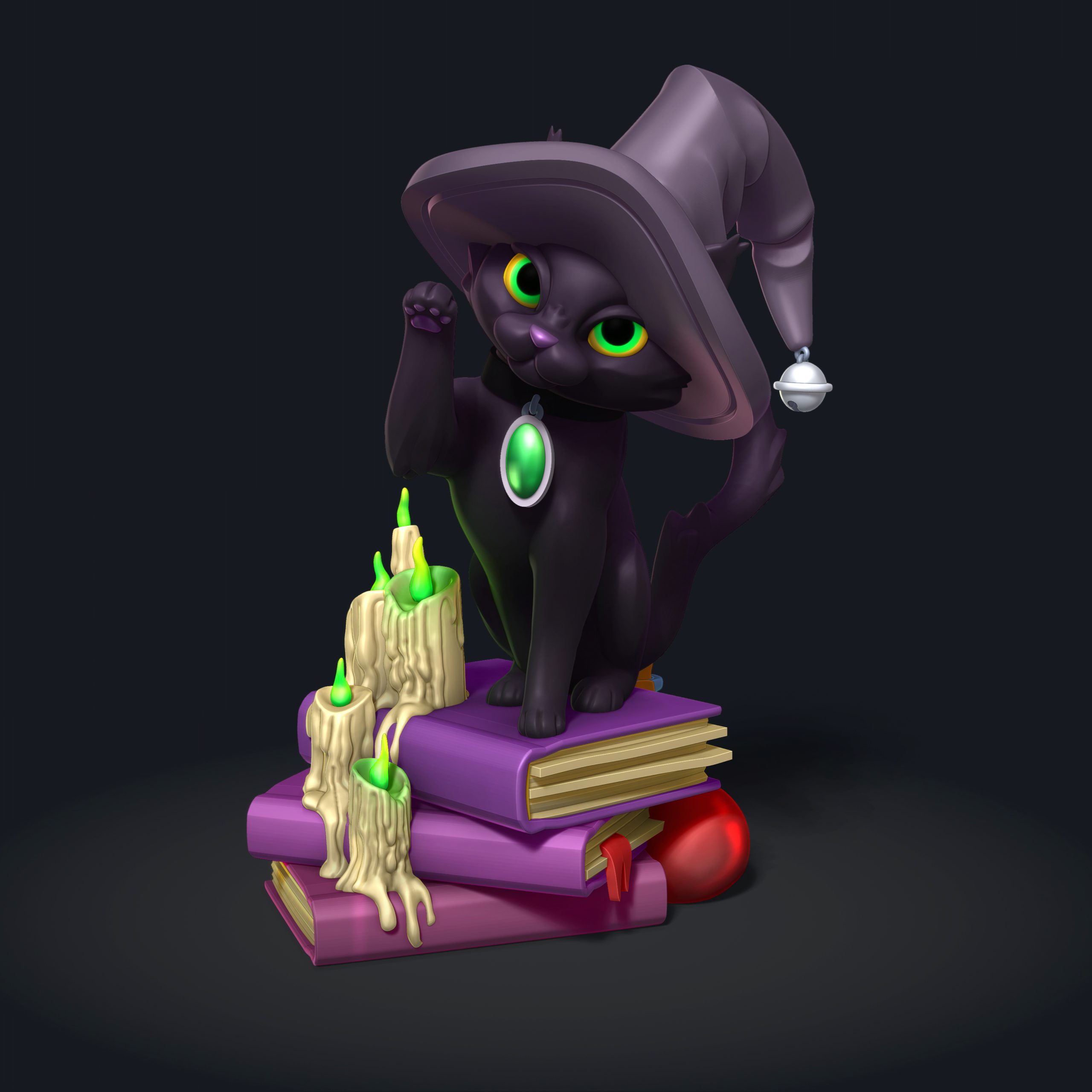 witch_cat_HR_03 Magician cat by Kawna Minis